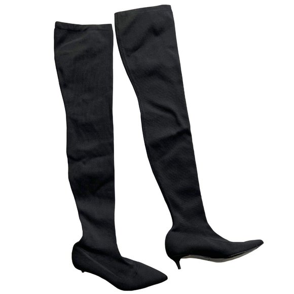 Balenciaga (Spain) Tech Knit Sock Kitten Heel Boot Black (Azzedine Alaïa) : 6 36 - Picture 1 of 3